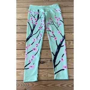 NEW Vapor 95 Cherry Blossom Leggings Size XL Women’s Green